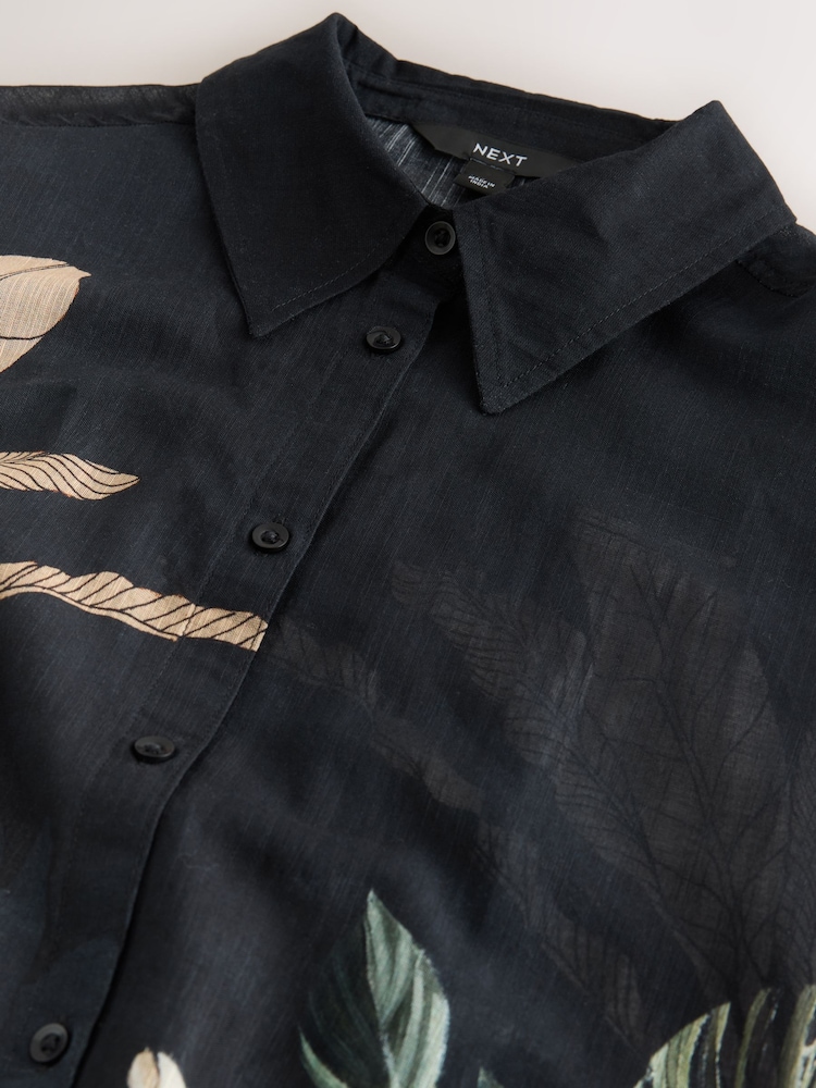 Black/Green Palm Beach Cover-Up Shirt - Image 3 of 3