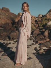 Apricot Stripe Linen Shirt - Image 3 of 8