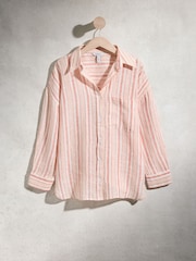 Apricot Stripe Linen Shirt - Image 6 of 8
