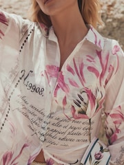 White/Purple Beach Cover-Up Shirt - Image 5 of 5