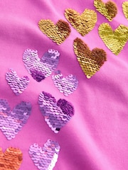 Pink Rainbow Sequin Heart T-Shirt (3-16yrs) - Image 6 of 8