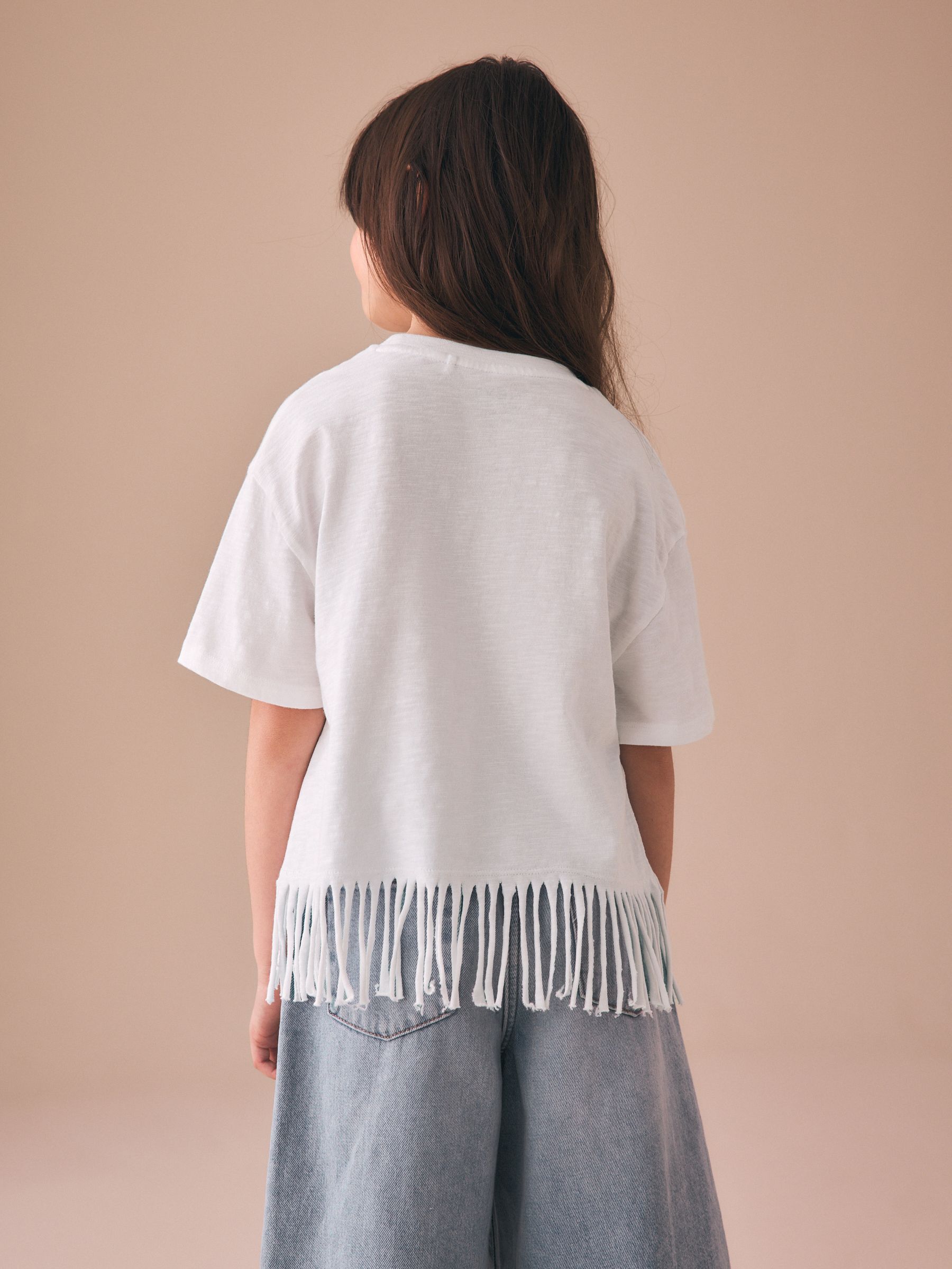 Buy Ecru Cherry Fringe T-Shirt (3-16yrs) from the Next UK online shop
