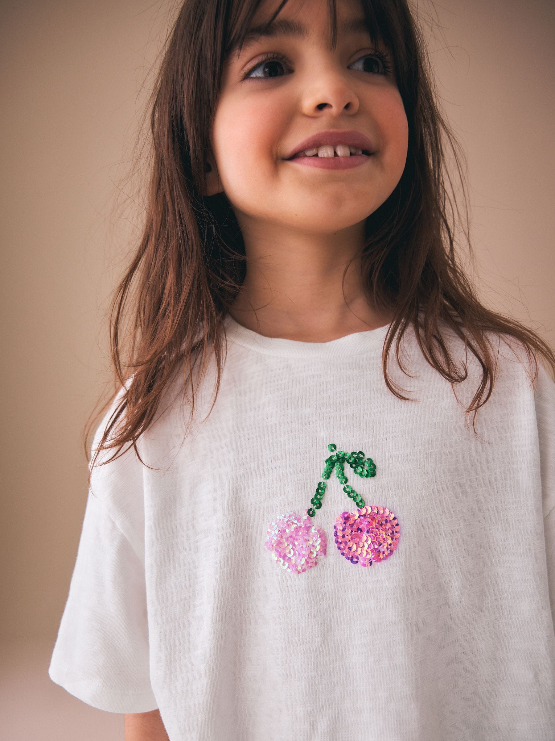 Buy Ecru Cherry Fringe T-Shirt (3-16yrs) from the Next UK online shop
