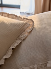 Natural 59 x 59cm Muslin Ruffle Edge Cushion - Image 2 of 4
