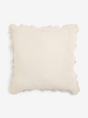 Natural 59 x 59cm Muslin Ruffle Edge Cushion - Image 4 of 4