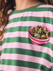 Green Stripe Olive - Oversized Boxy Sequin Graphic T-Shirt (3-16yrs) - Bild 4 von 8