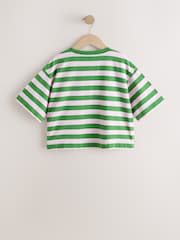Green Stripe Olive - Oversized Boxy Sequin Graphic T-Shirt (3-16yrs) - Bild 6 von 8