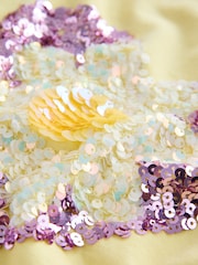 Yellow Daisy Sequin Heart T-Shirt (3-16yrs) - Image 7 of 8