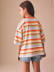 Stripe Ice Cream Oversized Boxy  Sequin Graphic T-Shirt (3-16yrs) - Image 4 of 4