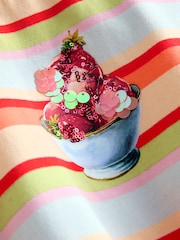 Stripe Ice Cream Oversized Boxy  Sequin Graphic T-Shirt (3-16yrs) - Image 7 of 8