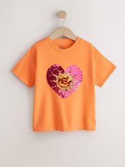 Orange Sun Sequin Heart T-Shirt (3-16yrs) - Image 5 of 9