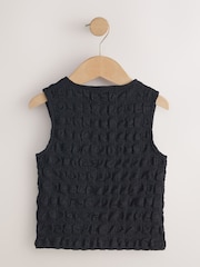 Black/White Textured Button Front Tops 2 Pack (3-16yrs) - Image 3 of 6