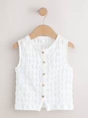 Black/White Textured Button Front Tops 2 Pack (3-16yrs) - Image 4 of 6