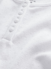 Navy/White Pointelle Button Front Tops 2 Pack (3-16yrs) - Image 5 of 6