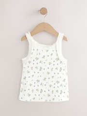 Lilac/Ecru Floral Frill Ribbed Vests 2 Pack (3-16yrs) - Image 2 of 6
