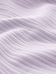 Lilac/Ecru Floral Frill Ribbed Vests 2 Pack (3-16yrs) - Image 5 of 6