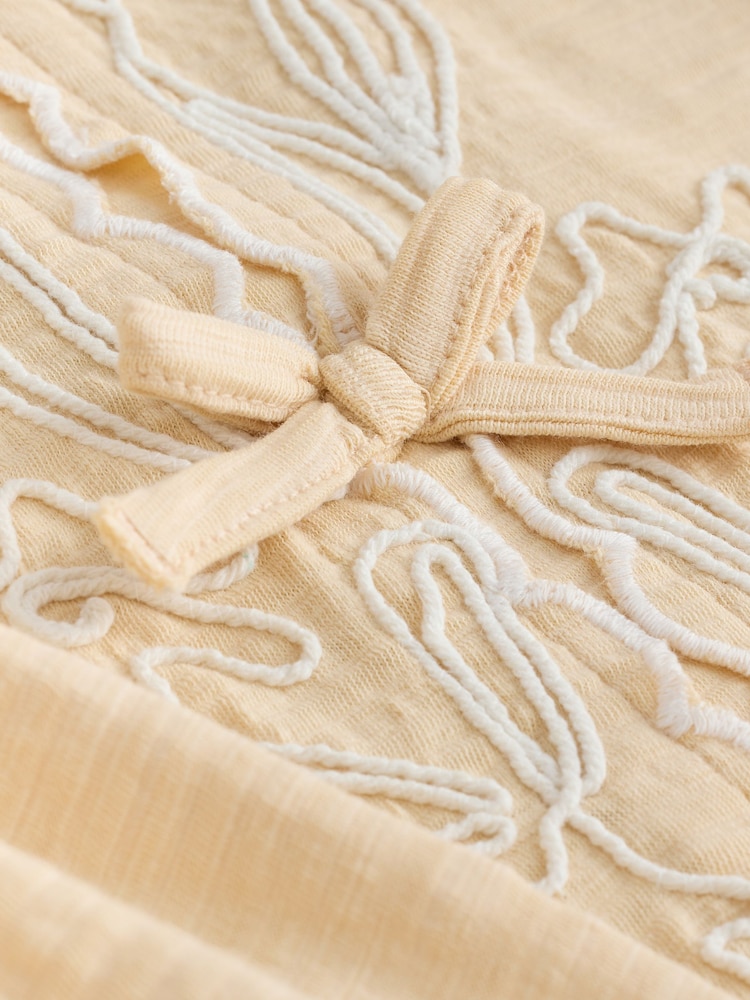 Amarillo - Embroidery Tie Shorts Set (3-16yrs) - Imagen 10 de 10