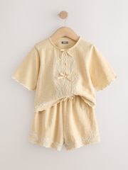 Amarillo - Embroidery Tie Shorts Set (3-16yrs) - Imagen 7 de 10
