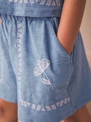 Blue Embroidered Vest and Shorts Set (3-16yrs) - Image 4 of 9