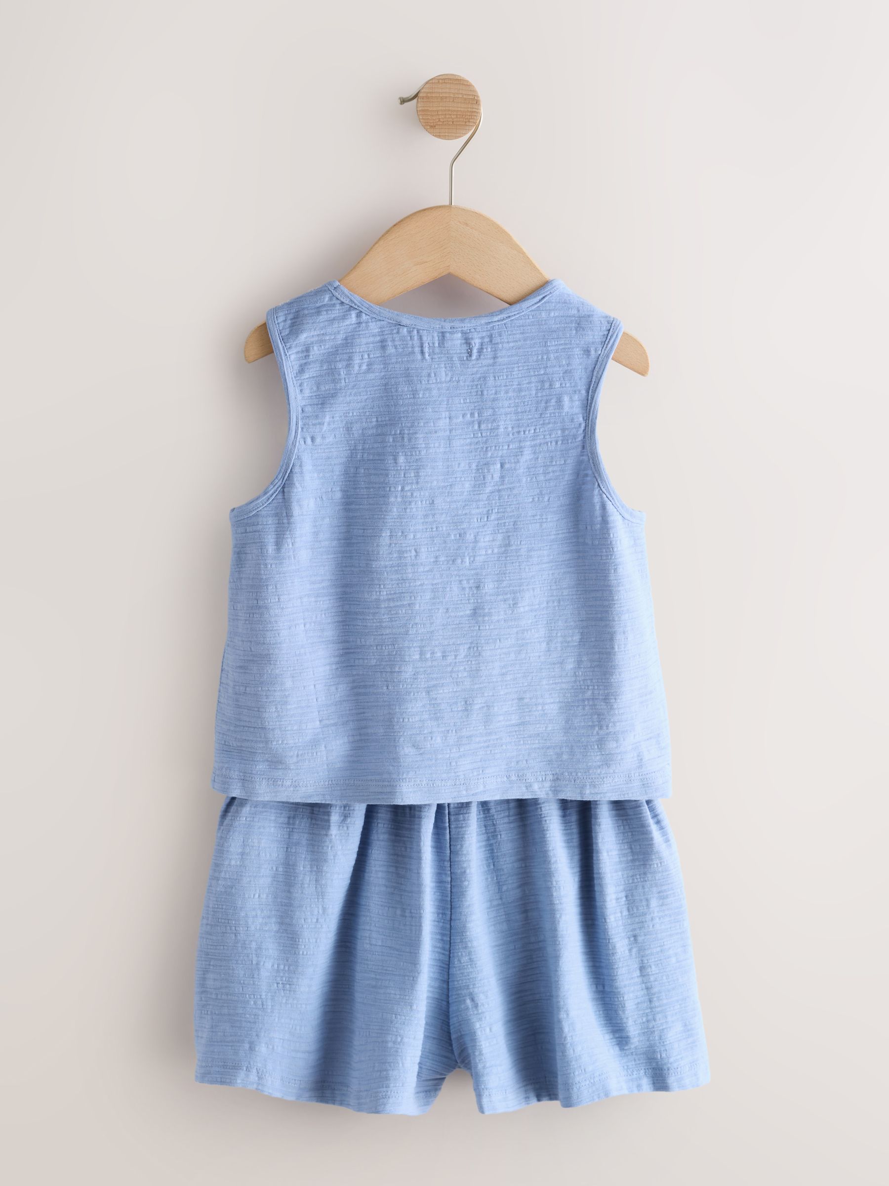 Buy Blue Embroidered Vest and Shorts Set (3-16yrs) from Next USA
