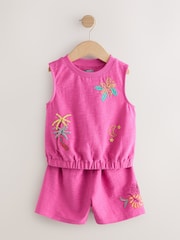Rosa - Embroidery Vest and Shorts Set (3-16yrs) - Imagen 4 de 8