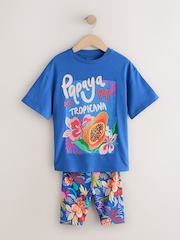Blue Papaya T-Shirt and Cycling Shorts Set (3-16yrs) - Image 4 of 8