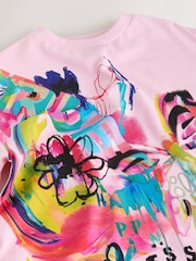 Pink Graffiti Oversized Graphic Print T-Shirt (3-16yrs) - Image 8 of 8