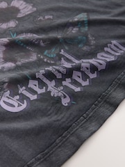 Charcoal Grey Floral Oversized Graphic Print T-Shirt (3-16yrs) - Image 7 of 8