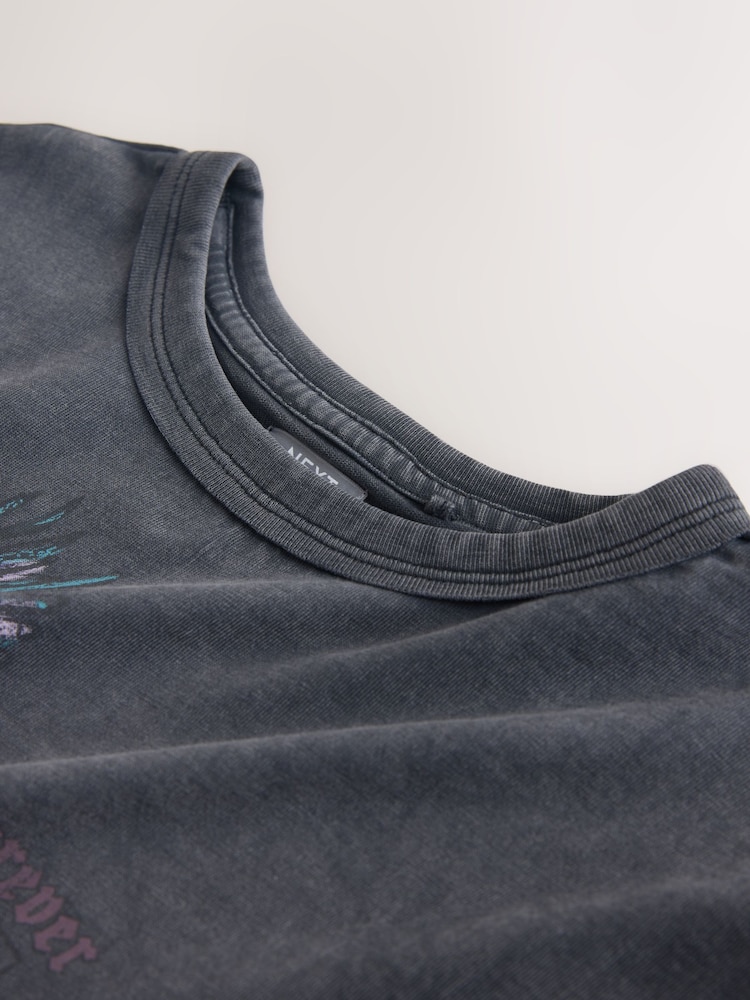 Charcoal Grey Floral Oversized Graphic Print T-Shirt (3-16yrs) - Image 8 of 8 Charcoal Grey Floral Oversized Graphic Print T-Shirt (3-16yrs) - Image 8 of 8