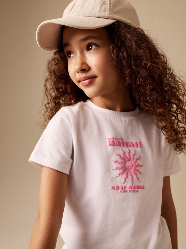 White Sun Graphic T-Shirt (3-16yrs) - Image 2 of 7 White Sun Graphic T-Shirt (3-16yrs) - Image 2 of 7