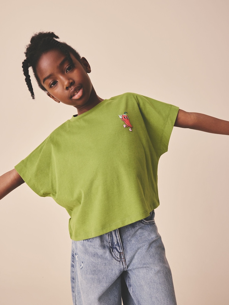 Green Chilli - Tricou cu croi pătrat cu model grafic (3-16yrs) - Imaginea 1 din 8