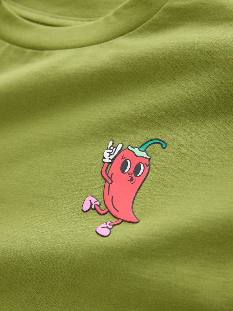 Green Chilli - Tricou cu croi pătrat cu model grafic (3-16yrs) - Imaginea 8 din 8