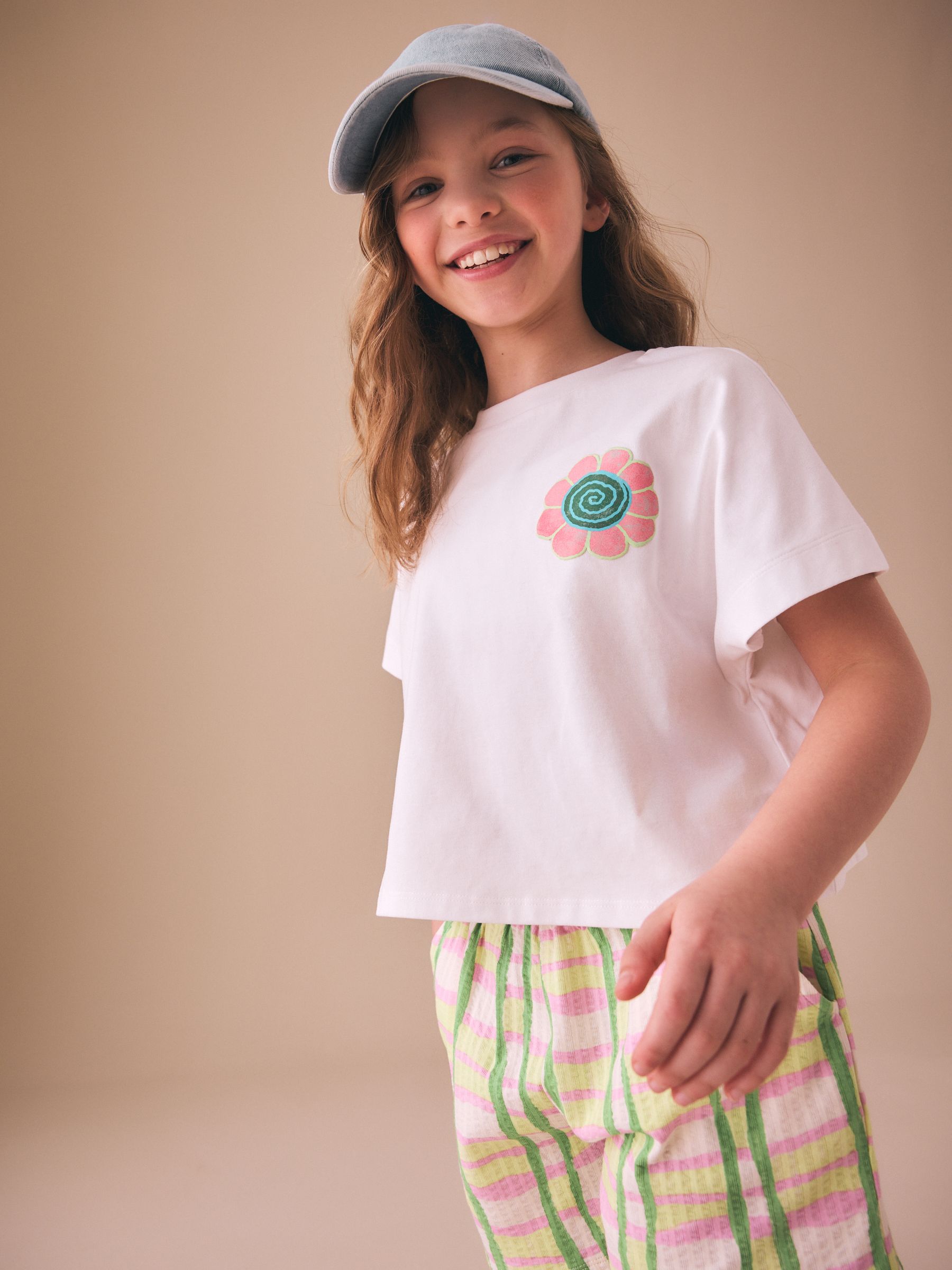 Buy White Flower Boxy Graphic T-Shirt (3-16yrs) from Next USA