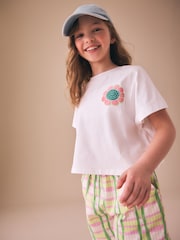 Floare albă - Tricou cu croi pătrat cu model grafic (3-16yrs) - Imaginea 1 din 6