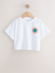 Floare albă - Tricou cu croi pătrat cu model grafic (3-16yrs) - Imaginea 3 din 6