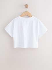 Floare albă - Tricou cu croi pătrat cu model grafic (3-16yrs) - Imaginea 4 din 6