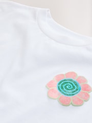 Floare albă - Tricou cu croi pătrat cu model grafic (3-16yrs) - Imaginea 5 din 6