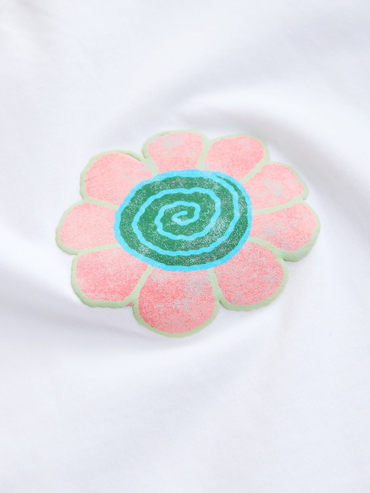 Floare albă - Tricou cu croi pătrat cu model grafic (3-16yrs) - Imaginea 6 din 6