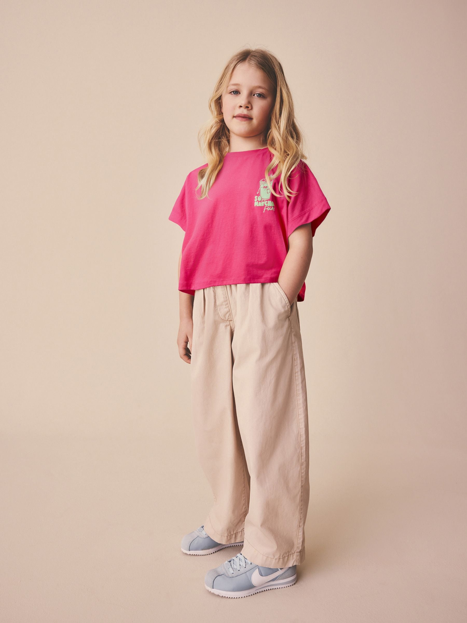Buy Pink Matcha Boxy Graphic T-Shirt (3-16yrs) from Next USA