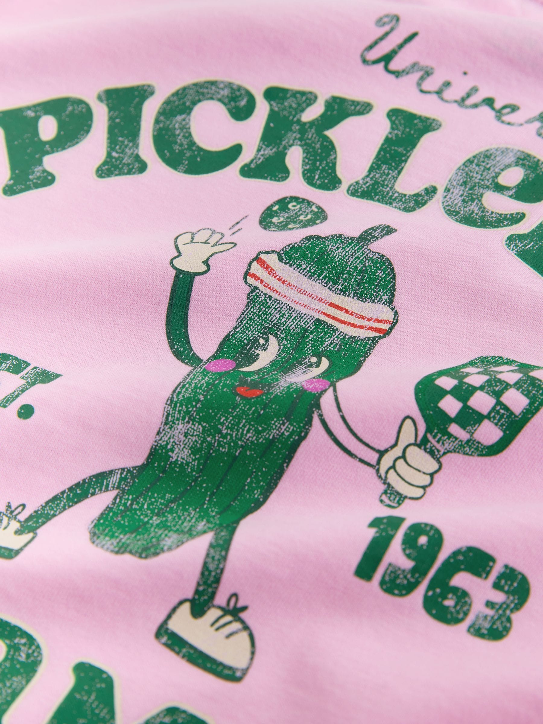 Buy Pink Pickleball Oversized Graphic Print T-Shirt (3-16yrs) from