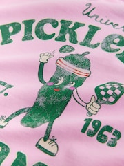 Pink Pickleball Oversized Graphic Print T-Shirt (3-16yrs) - Image 7 of 8