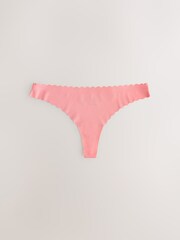 Mint Green/Floral Thong No VPL Scallop Knickers 3 Pack - Image 4 of 6