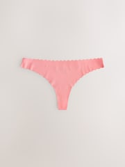 Mint Green/Floral Thong No VPL Scallop Knickers 3 Pack - Image 7 of 9