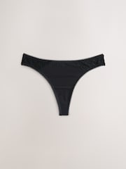 Black/Navy/Praline Nude Thong Modal & Lace Knickers 5 Pack - Image 4 of 8