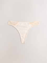 Chocolate Nude/Berry/Blue/Pastel Rose Nude Thong Modal & Lace Knickers 5 Pack - Image 2 of 8