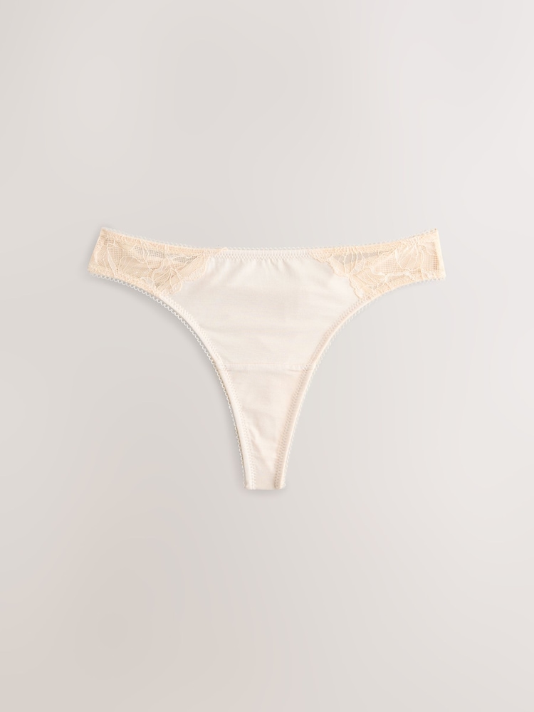 Chocolate Nude/Berry/Blue/Pastel Rose Nude Thong Modal & Lace Knickers 5 Pack - Image 2 of 8 Chocolate Nude/Berry/Blue/Pastel Rose Nude Thong Modal & Lace Knickers 5 Pack - Image 2 of 8