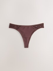 Chocolate Nude/Berry/Blue/Pastel Rose Nude Thong Modal & Lace Knickers 5 Pack - Image 6 of 8