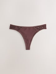 Chocolate Nude/Berry/Blue/Pastel Rose Nude Thong Modal & Lace Knickers 5 Pack - Image 9 of 11