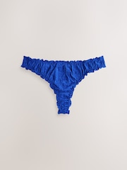 Blue/White Thong Broderie Ruffle Knickers 3 Pack - Image 2 of 7
