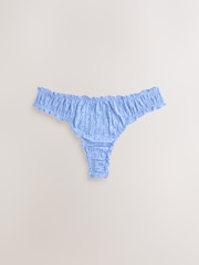 Blue/White Thong Broderie Ruffle Knickers 3 Pack - Image 3 of 7